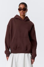 Dunkelrot - Schwerer Oversized-Hoodie - 0