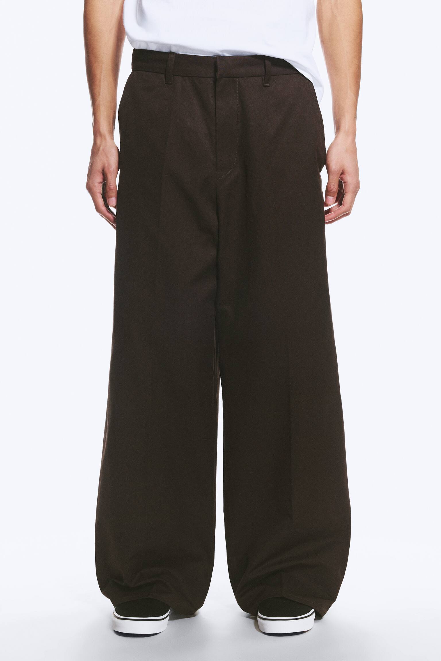 Emil - Ruimvallende chinobroek - Donkerbruin/Zwart/Zacht taupe - 6