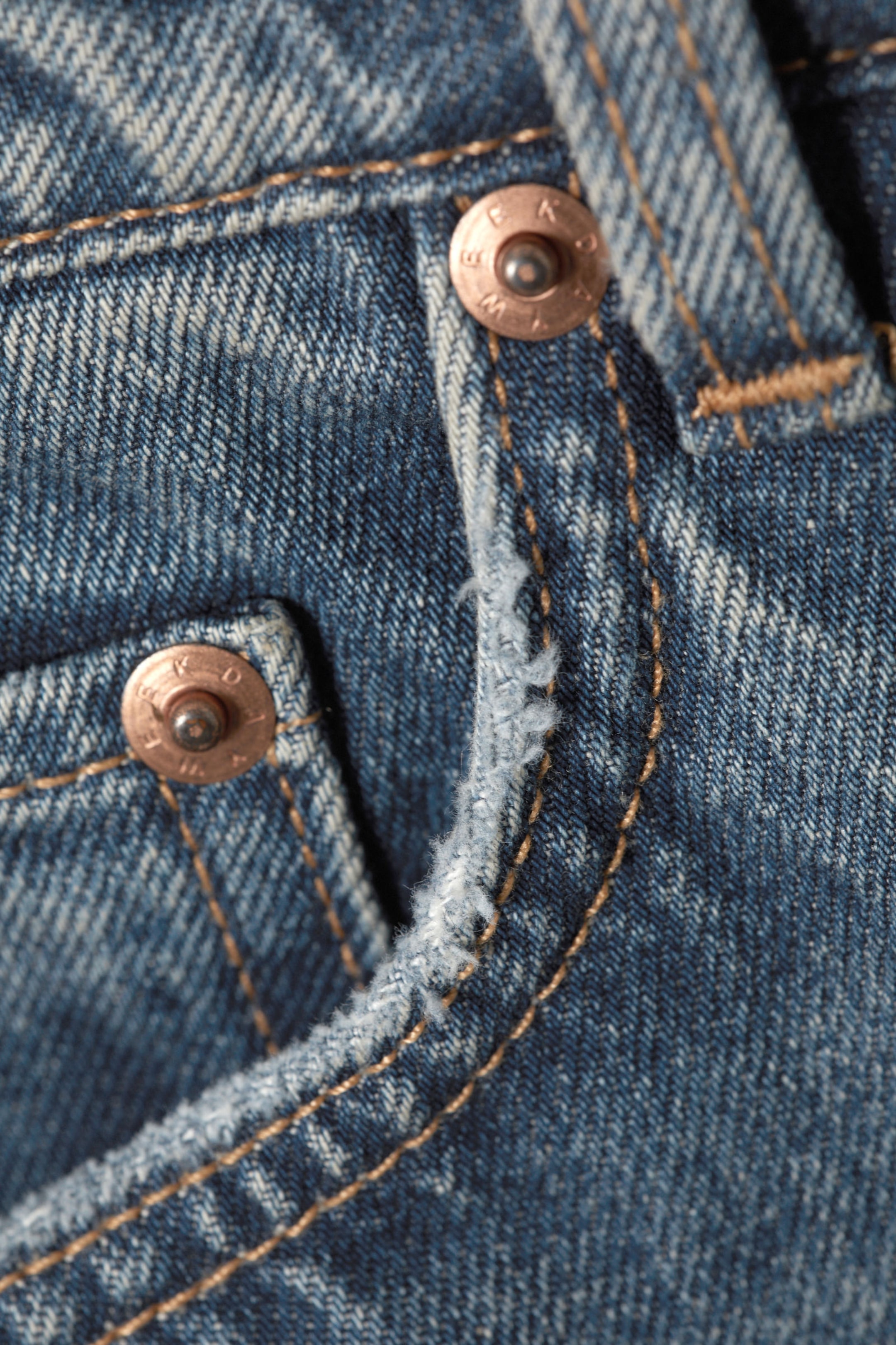 Iron Blue - Mittelblau - Rowe Super High Waisted Regular Straight Leg Jeans - 6