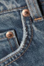Iron Blue - Mittelblau - Rowe Super High Waisted Regular Straight Leg Jeans - 6