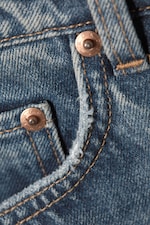 Iron Blue - Mellanblå - Rowe Super High Waisted Regular Straight Leg Jeans - 6