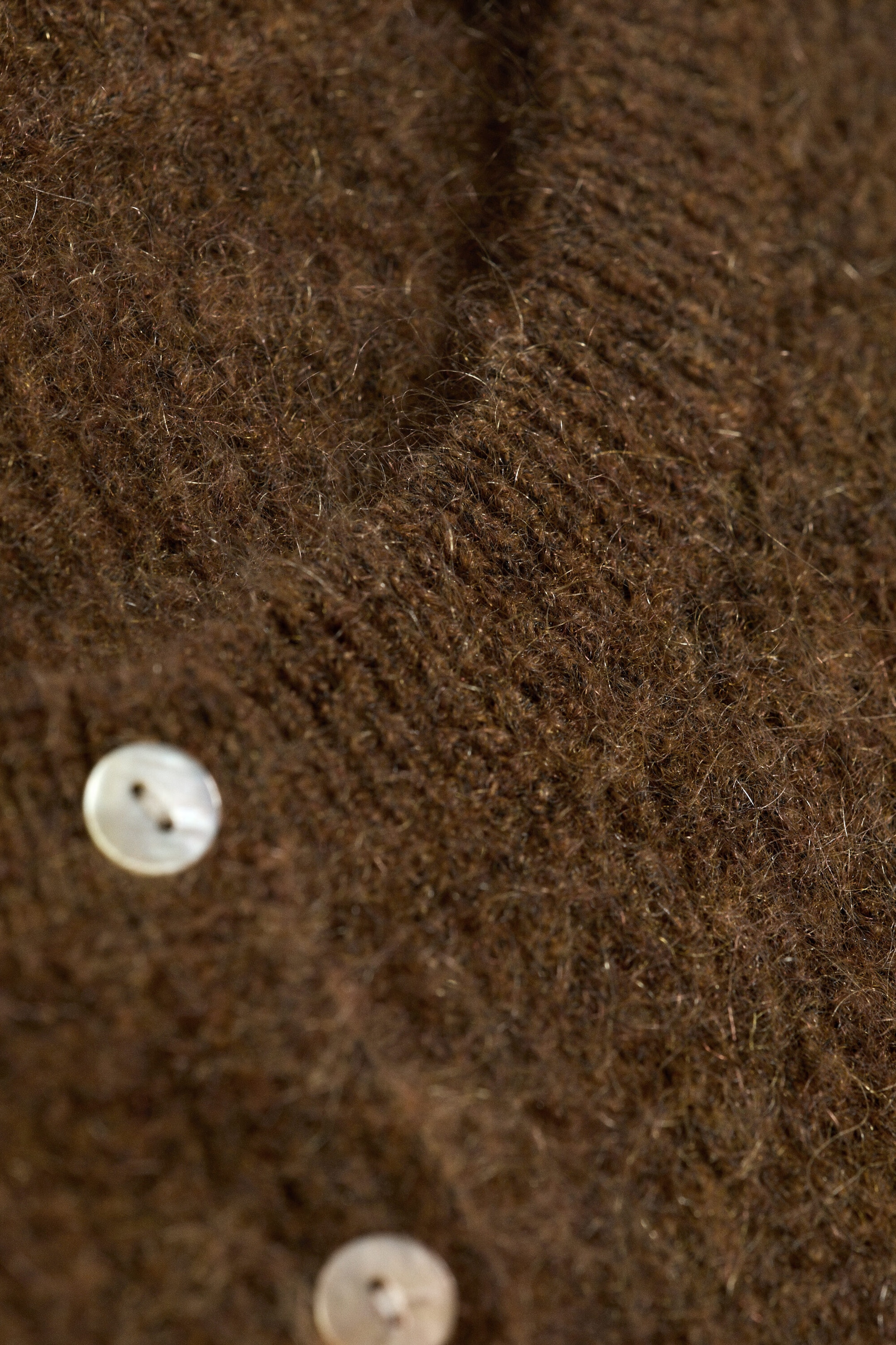 Brown Melange - Mohair blend cardigan - 5