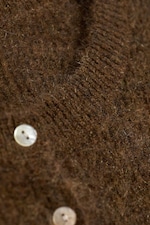 Brown Melange - Mohair blend cardigan - 5