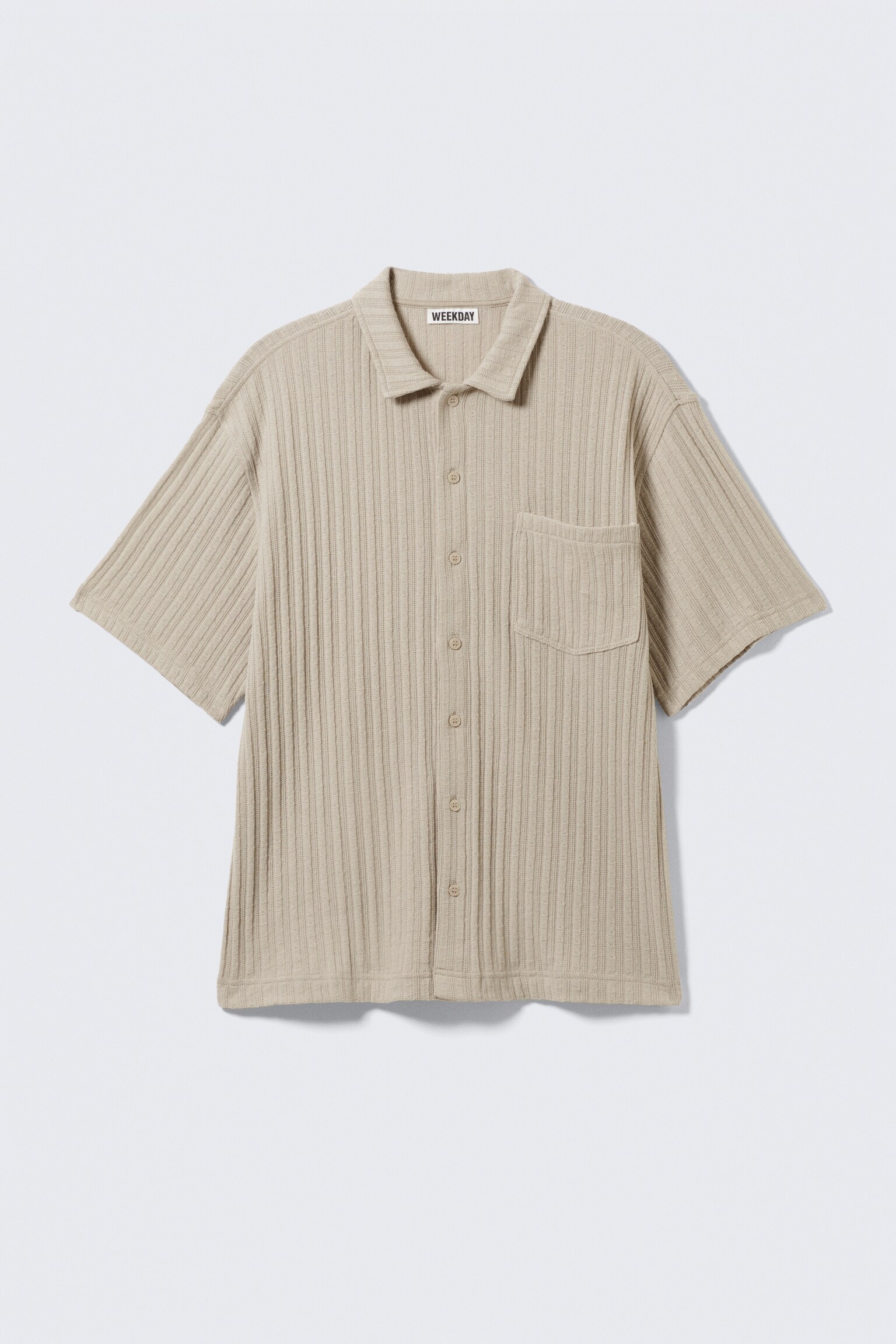 Chemise boutonnée en maille manches courtes - Taupe cendré/Noir/Taupe foncé/Vert kaki clair/Noir/Gris clair/Noir/Blanc cendré