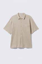 Taupe cendré - Chemise boutonnée en maille manches courtes - 0