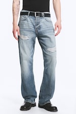 Blue Repair - Medium Blue - SPACE MID WAIST RELAXED STRAIGHT JEANS - 1