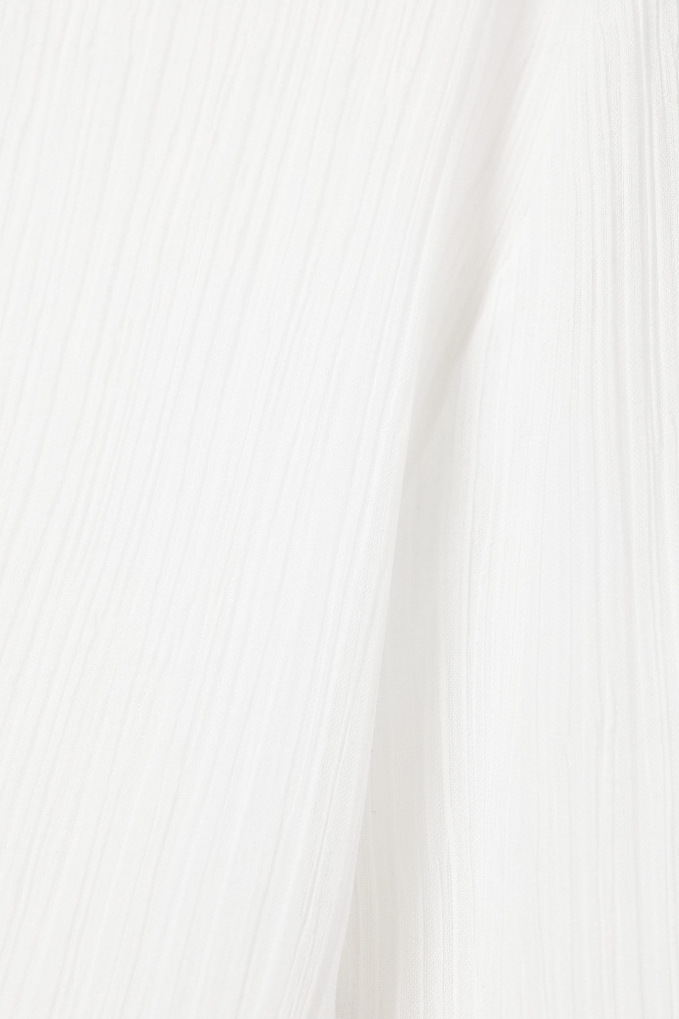 White - Sheer Boat-Neck Flared Sleeve Blouse - 4