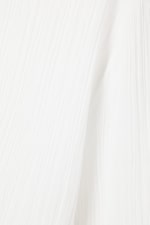 White - Sheer Boat-Neck Flared Sleeve Blouse - 4