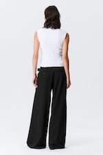 Weiß - Ärmelloses, strukturiertes Twill-Top - 2