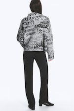 Schwarz & Grau - Boxy Jacquard-Pullover - 2