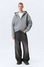 Grey Melange - Simon Scuba Zip Hoodie - 2