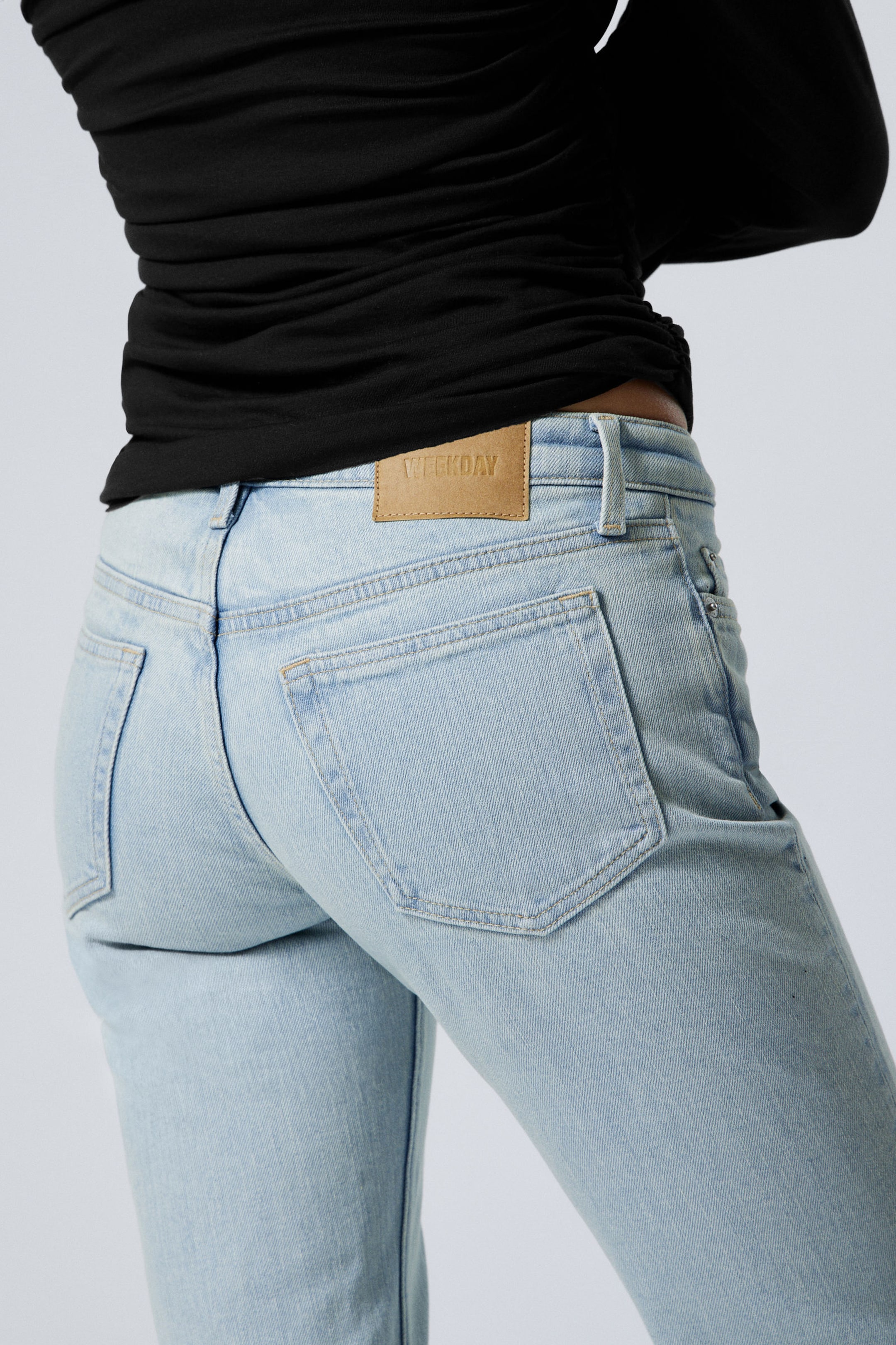 Snow Blue - Light Blue - Flame Low Rise Slim Flared Leg Jeans - 3