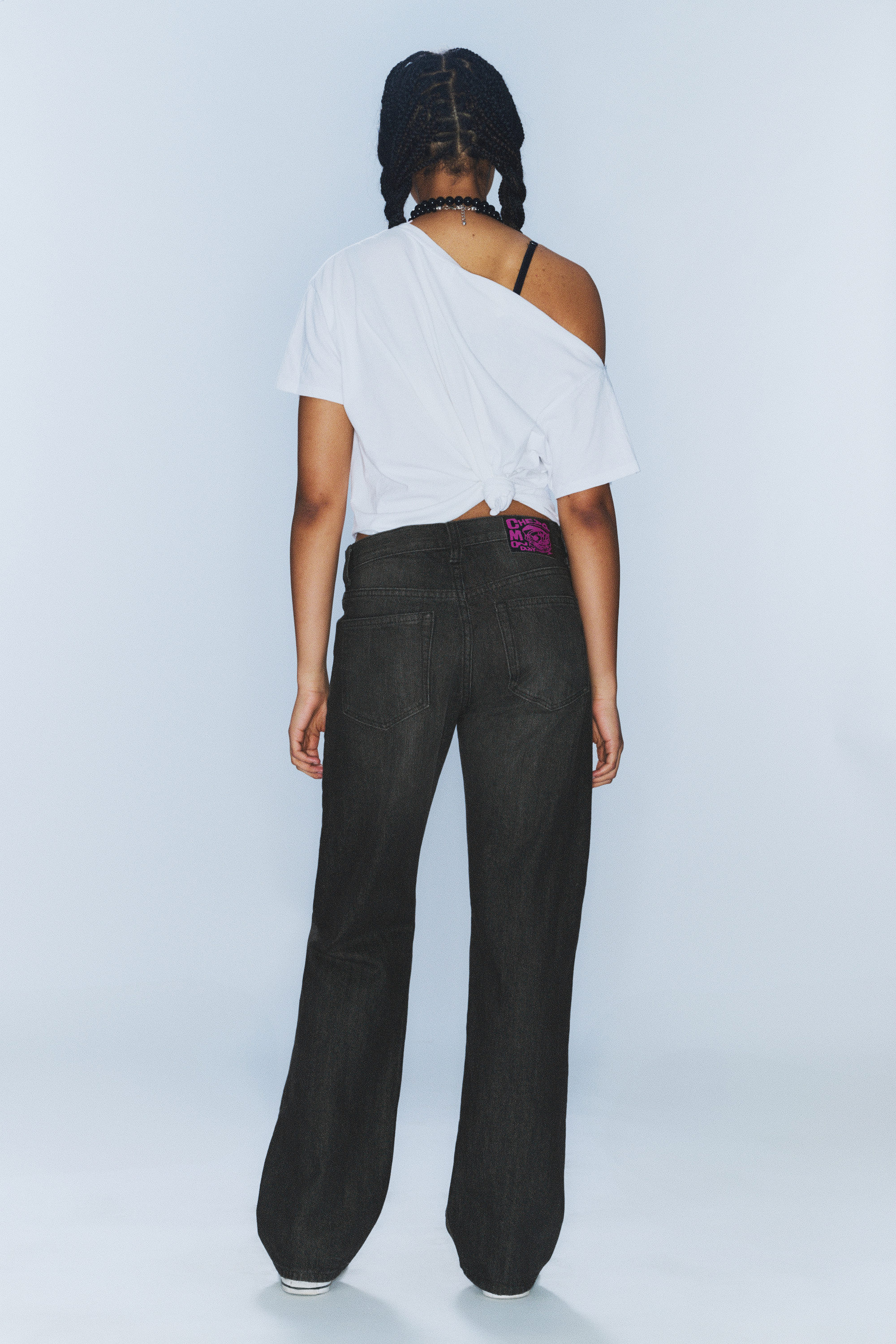 Washed Black - Anti Unisex Low Waist Regular Straight Jeans - 4