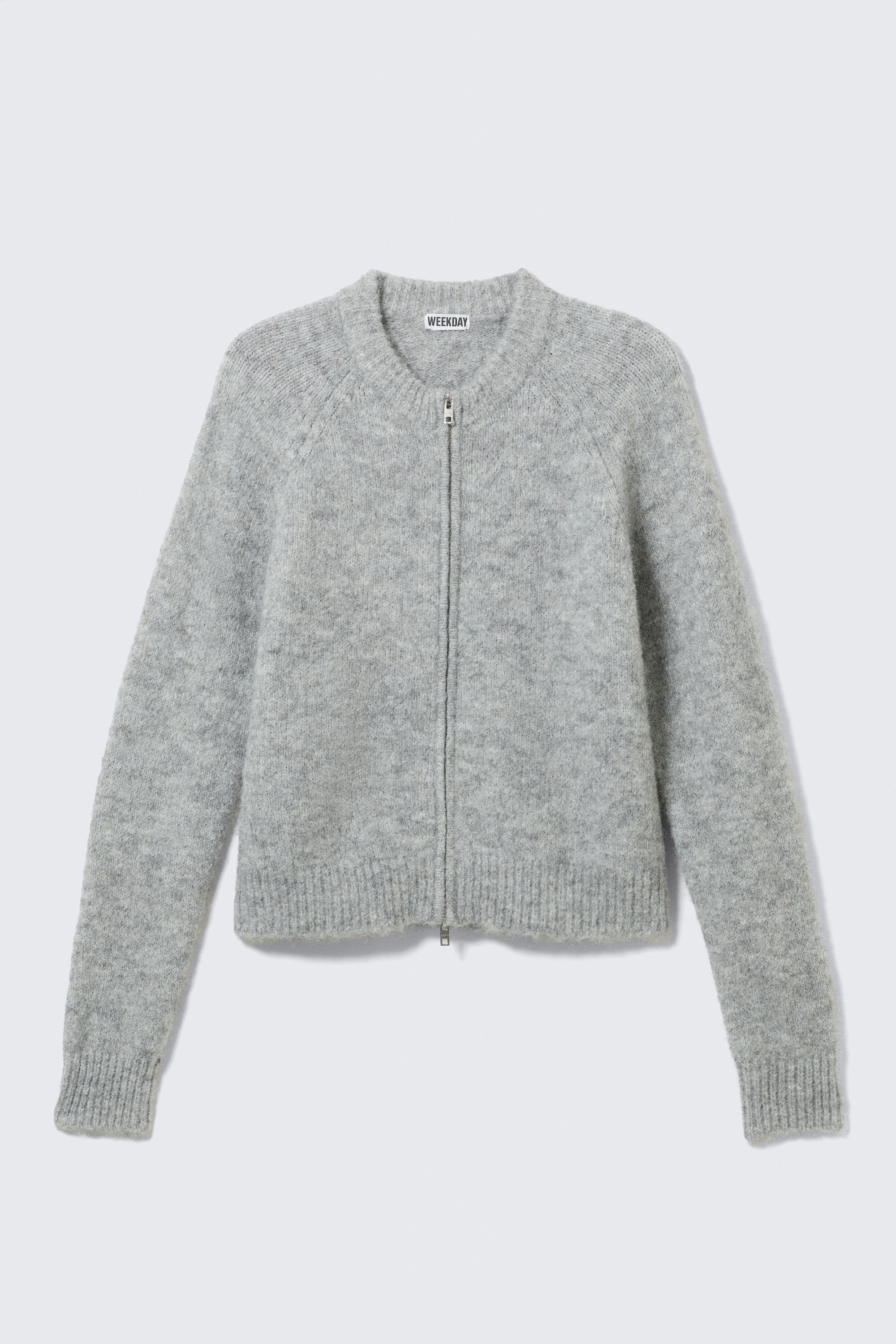 Raglan-Sleeved Wool-Blend Zip Cardigan - Grijs gemêleerd