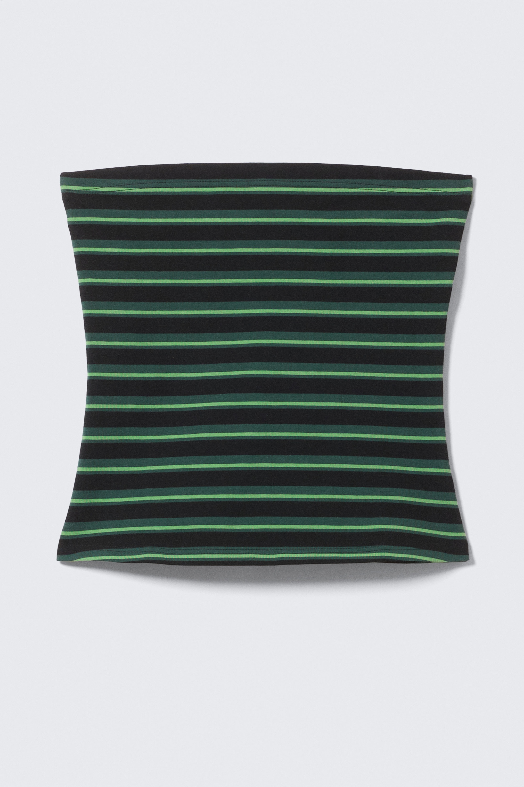 Schwarz & Grün gestreift - Gestreiftes Tube-Top aus Baumwolle - 1