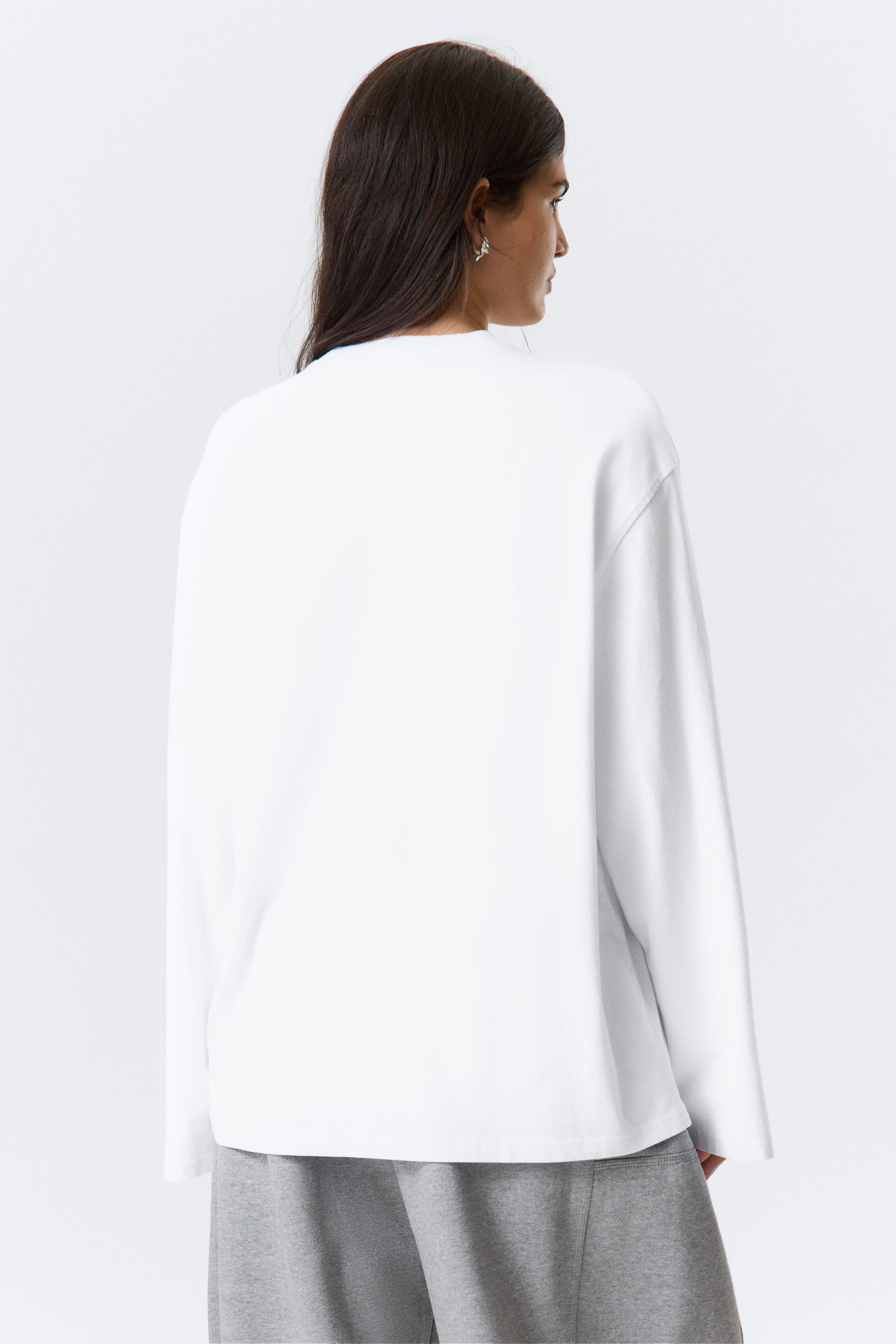 White - Oversized Long Sleeve T-shirt - 2