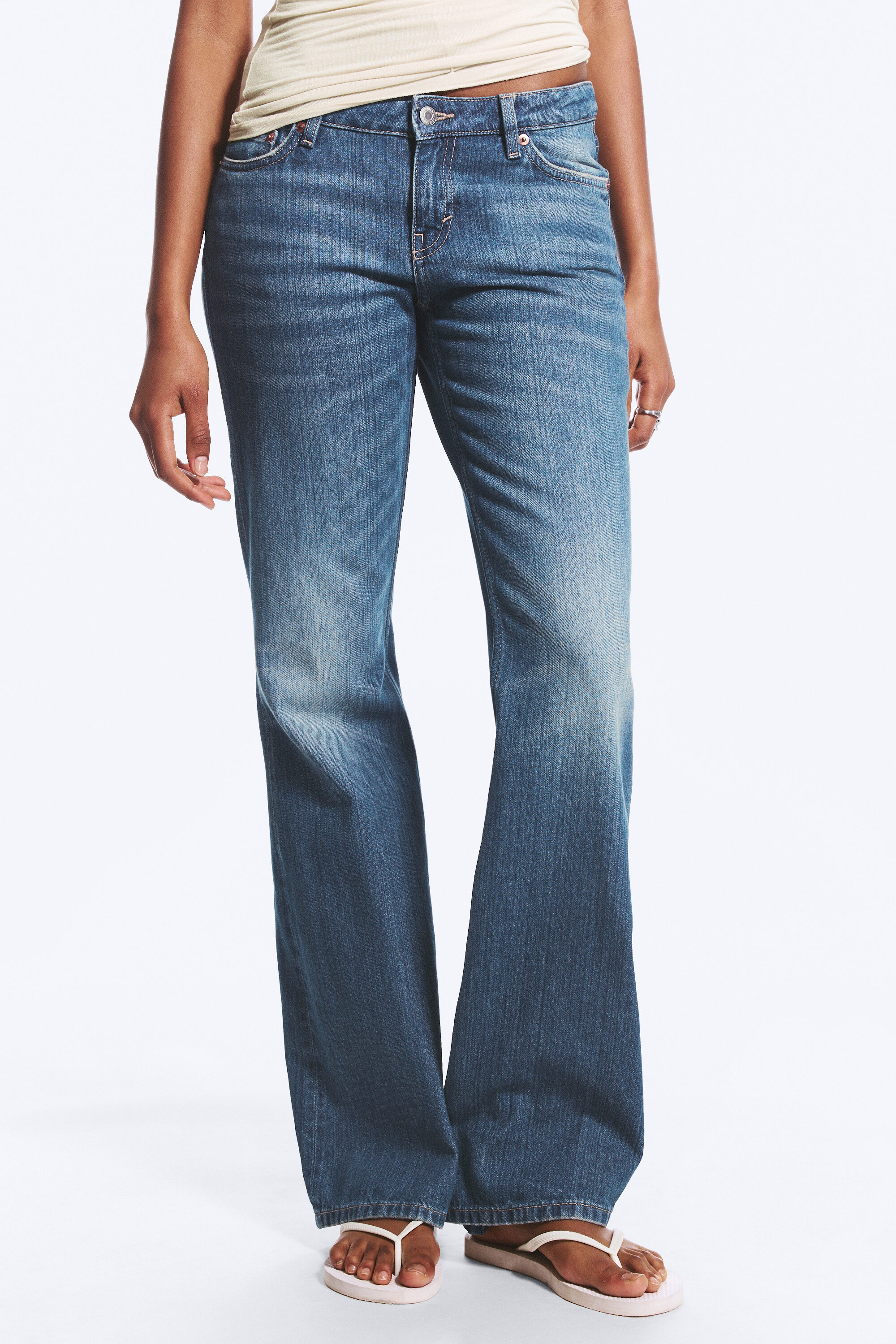 nova low rise slim bootcut jeans - Mine Blue - Medium Blue