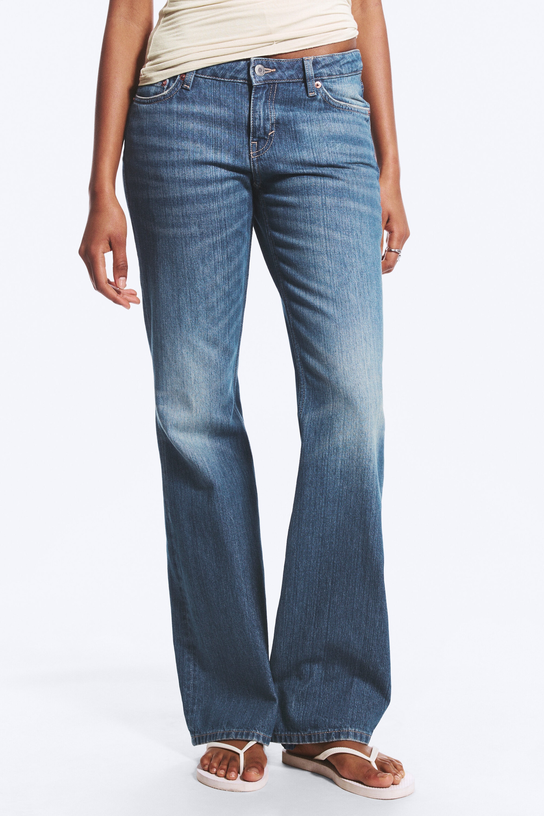 Mine Blue - Medium Blue - Nova Low Rise Slim Bootcut Jeans - 2