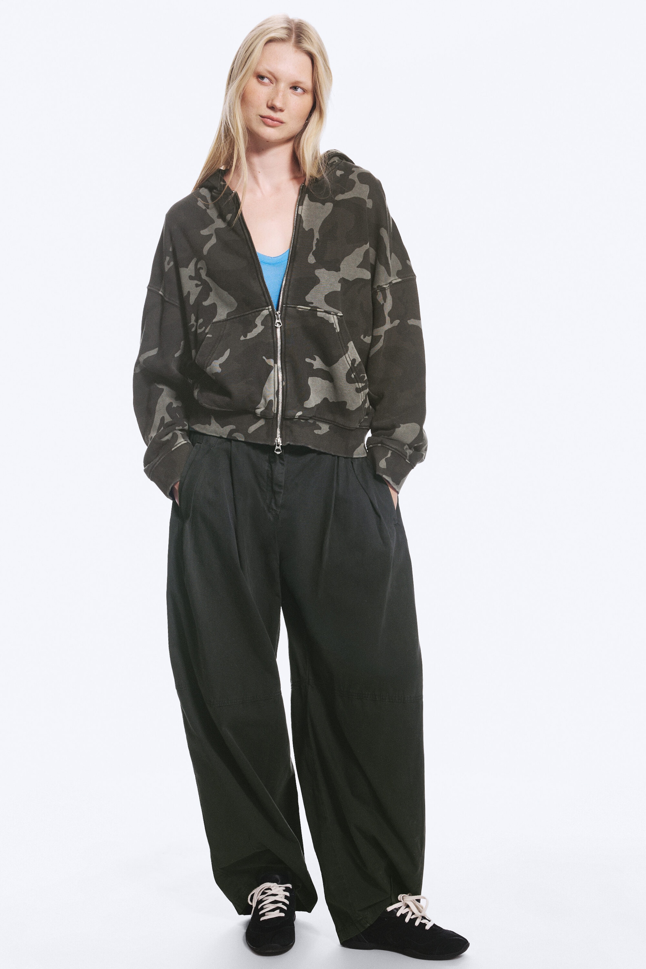 Grey Camo - Oversized printed hoodie - 3