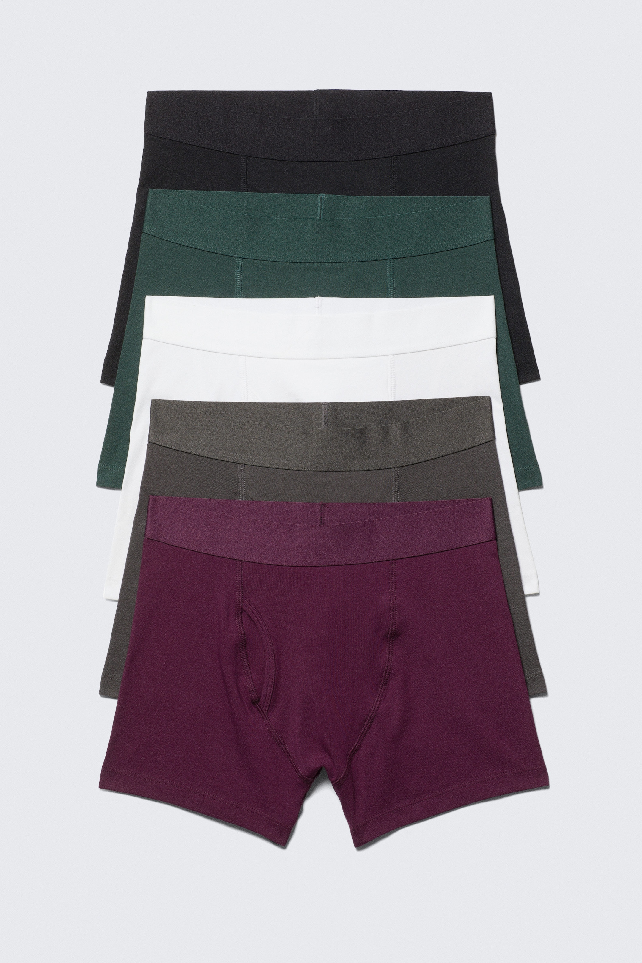 Black/Beige/Blue/White/Green - 5-pack Boxer Briefs