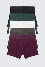 Black/Beige/Blue/White/Green - 5-pack Boxer Briefs - 0