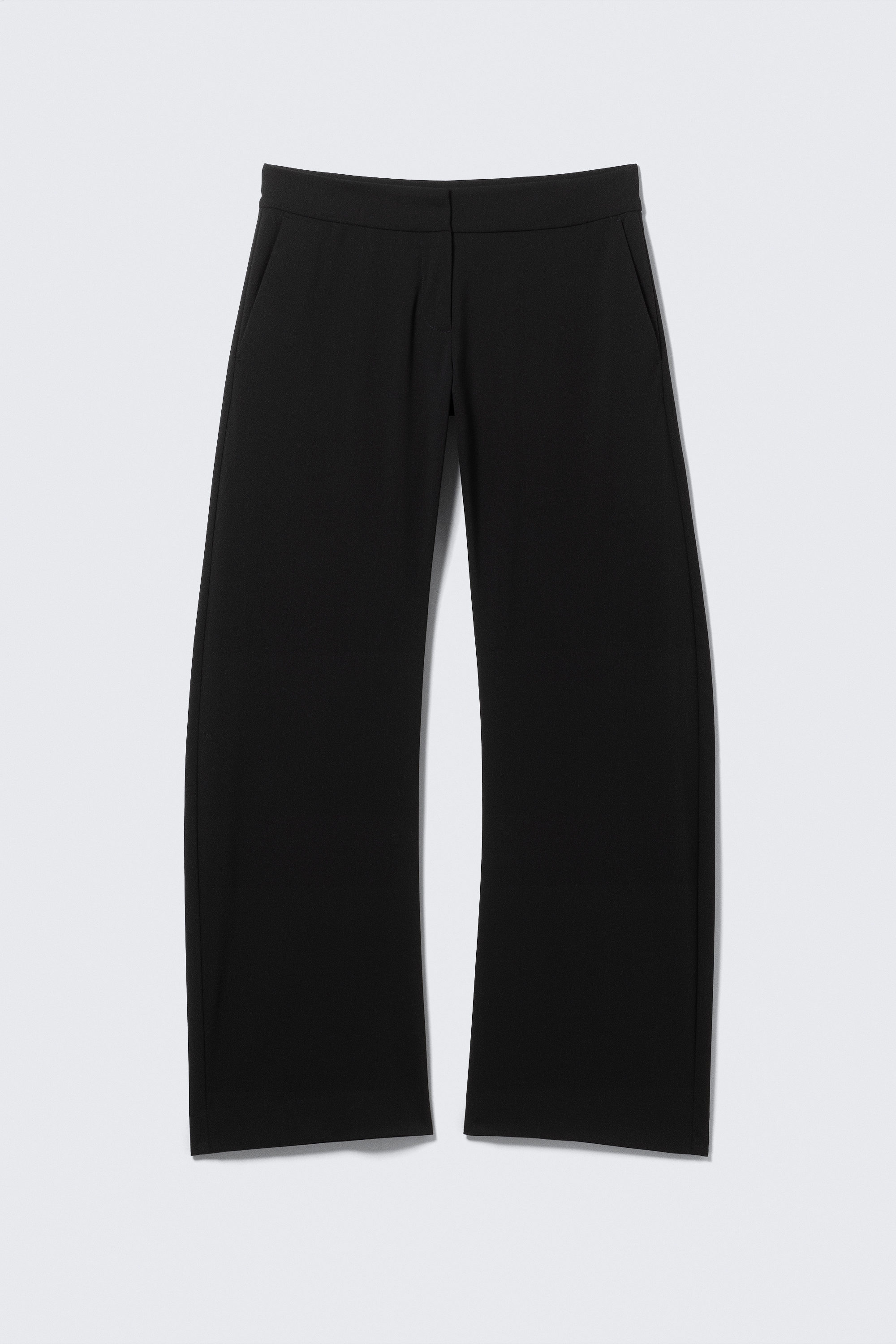 Black - Low-Rise Loose Cocoon Suiting Trousers - 1