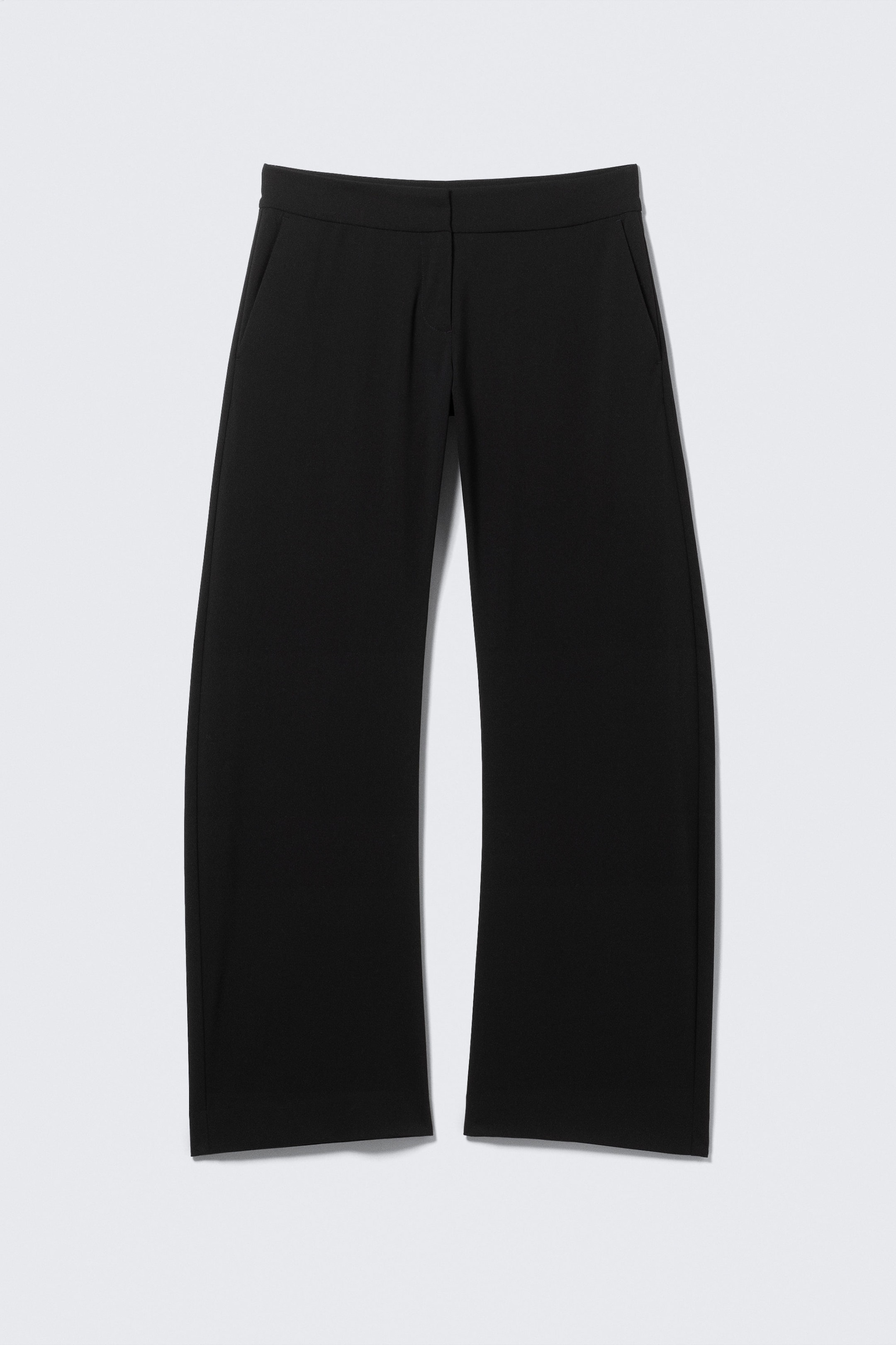Black - Low-Rise Loose Barrel Suiting Trousers - 6