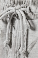 Gris chiné - Imprimé griffonnage - Pantalon de survêtement en coton - 4