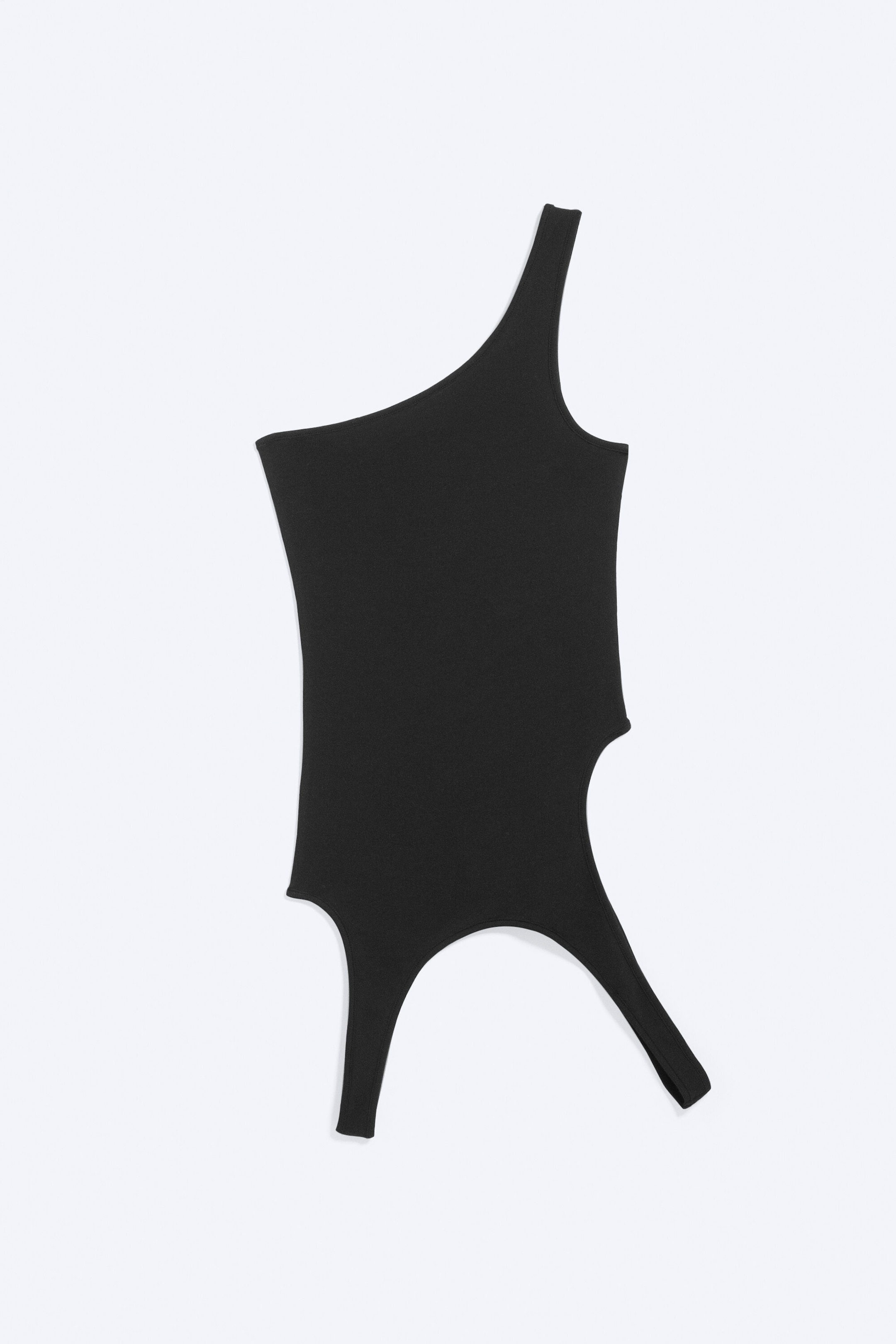 Off-black - Asymmetric One Shoulder Tank Top - 3