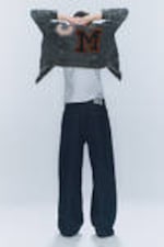 Blå - Looser Regular Waist Loose Straight Jeans - 2