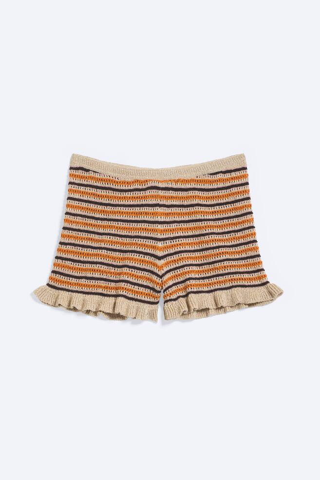 Mini shorts de punto - Naranja a Rayas - 1