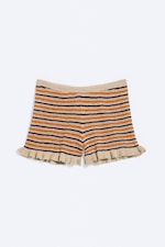 Randig Orange - Stickade minishorts - 3