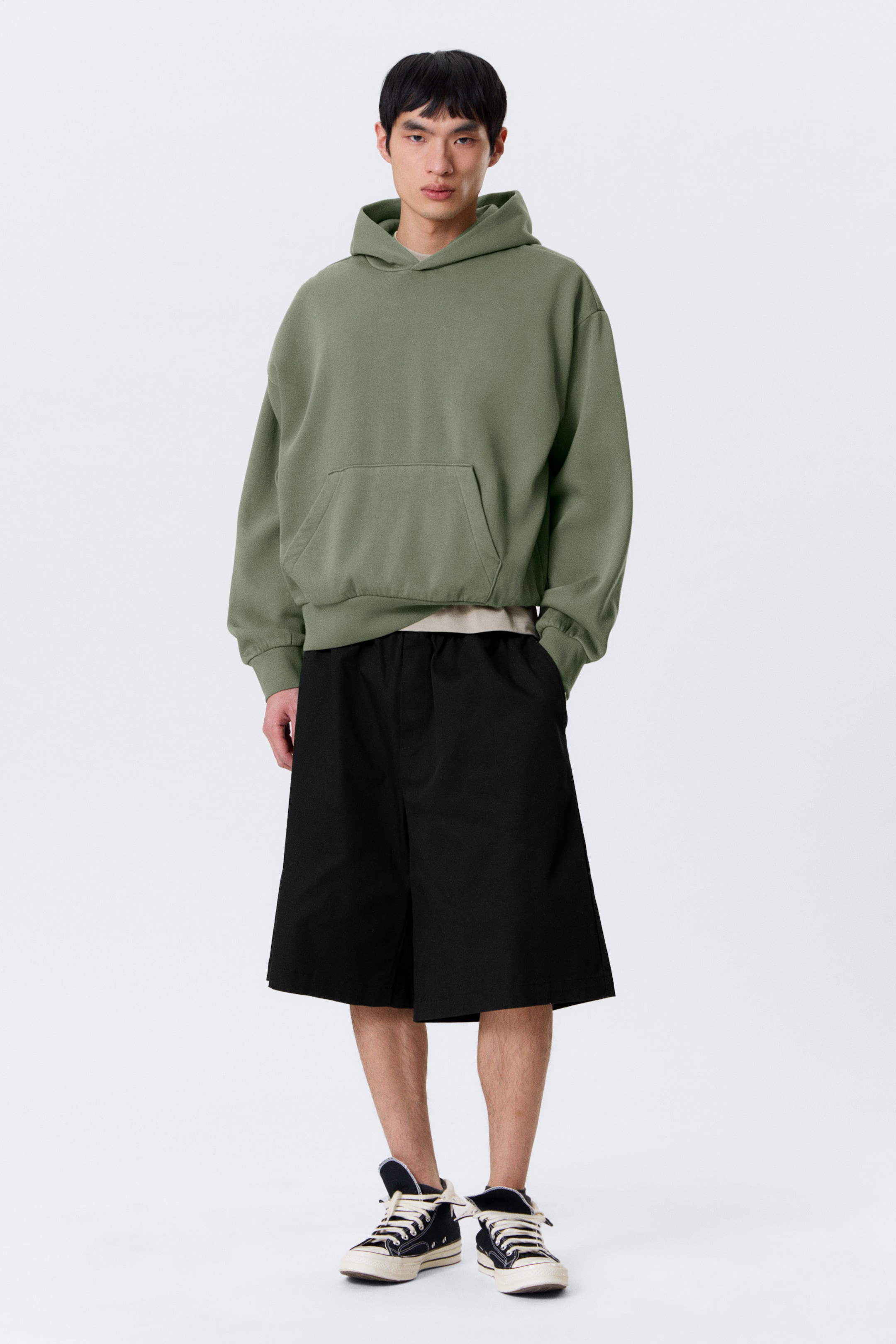 Washed Green - Loose Fit Hoodie - 1