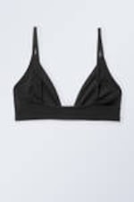 Schwarz - Slipover-Bikinioberteil mit Piercing-Detail - 1