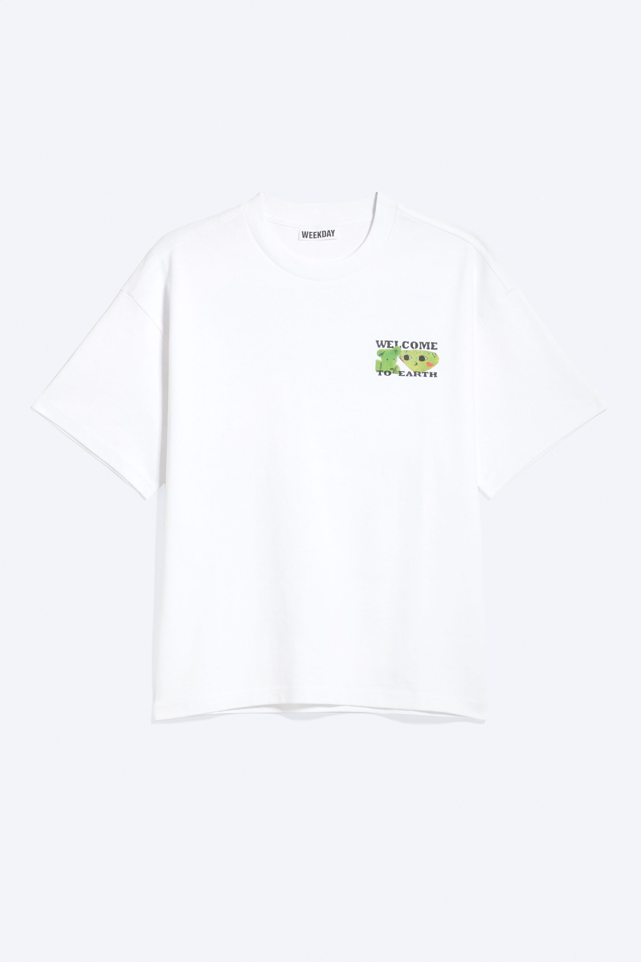 White - Welcome To Earth - T-shirt met boxy pasvorm en grafische print - 4