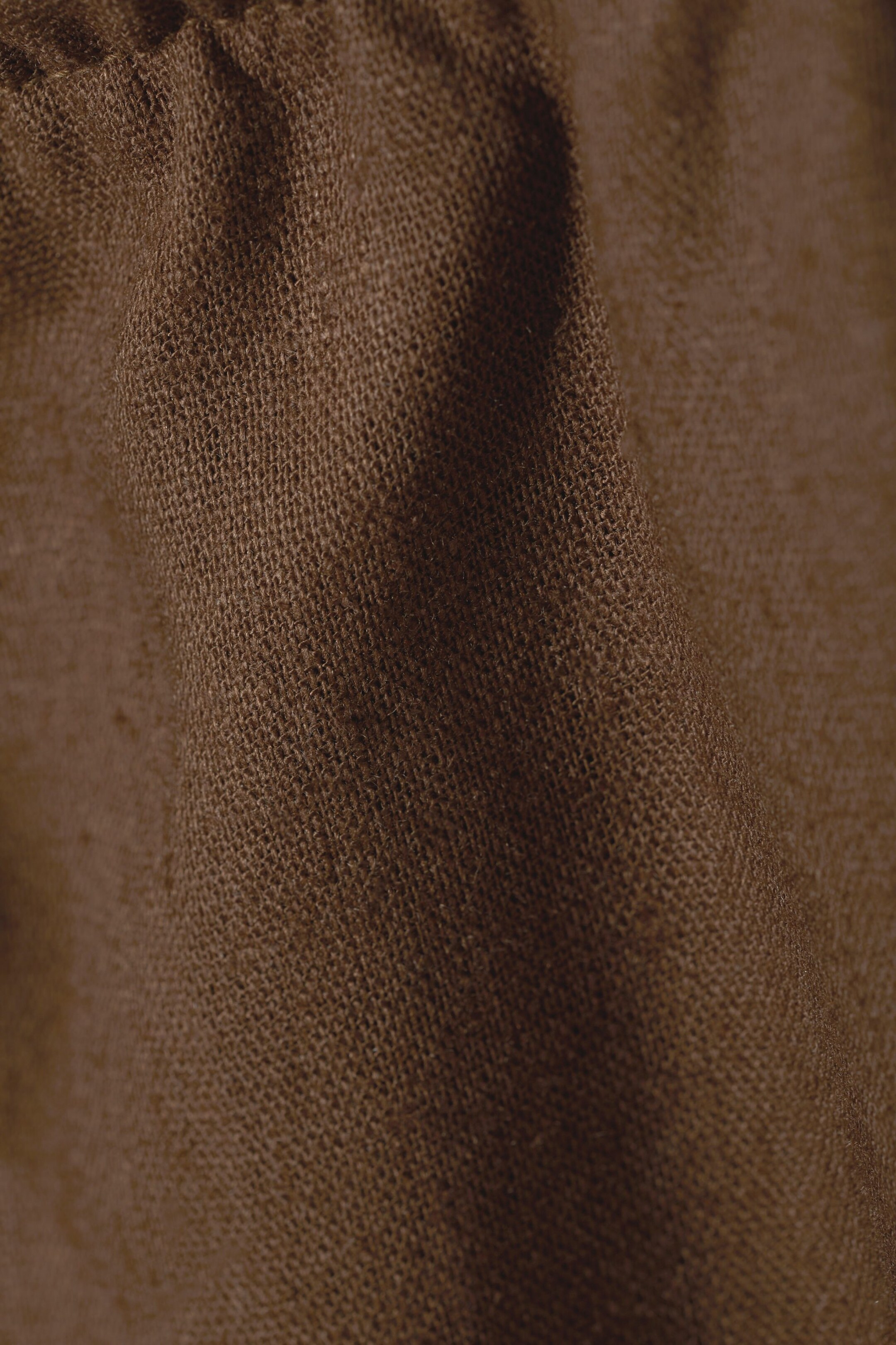 Brun - Vida pull-on byxor i linneblandning - 1