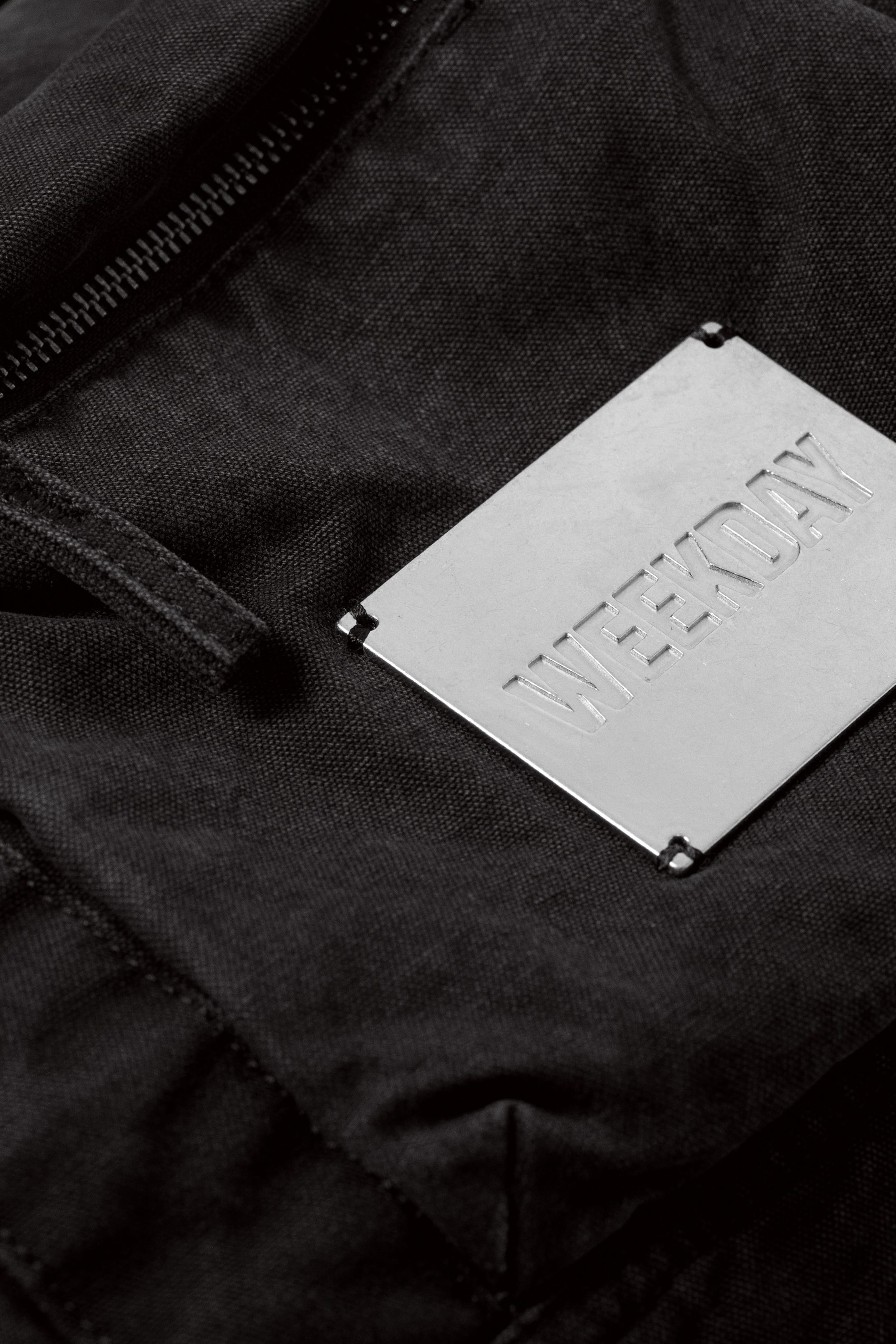 Dark Grey - Rounded Canvas Crossbody Bag - 6