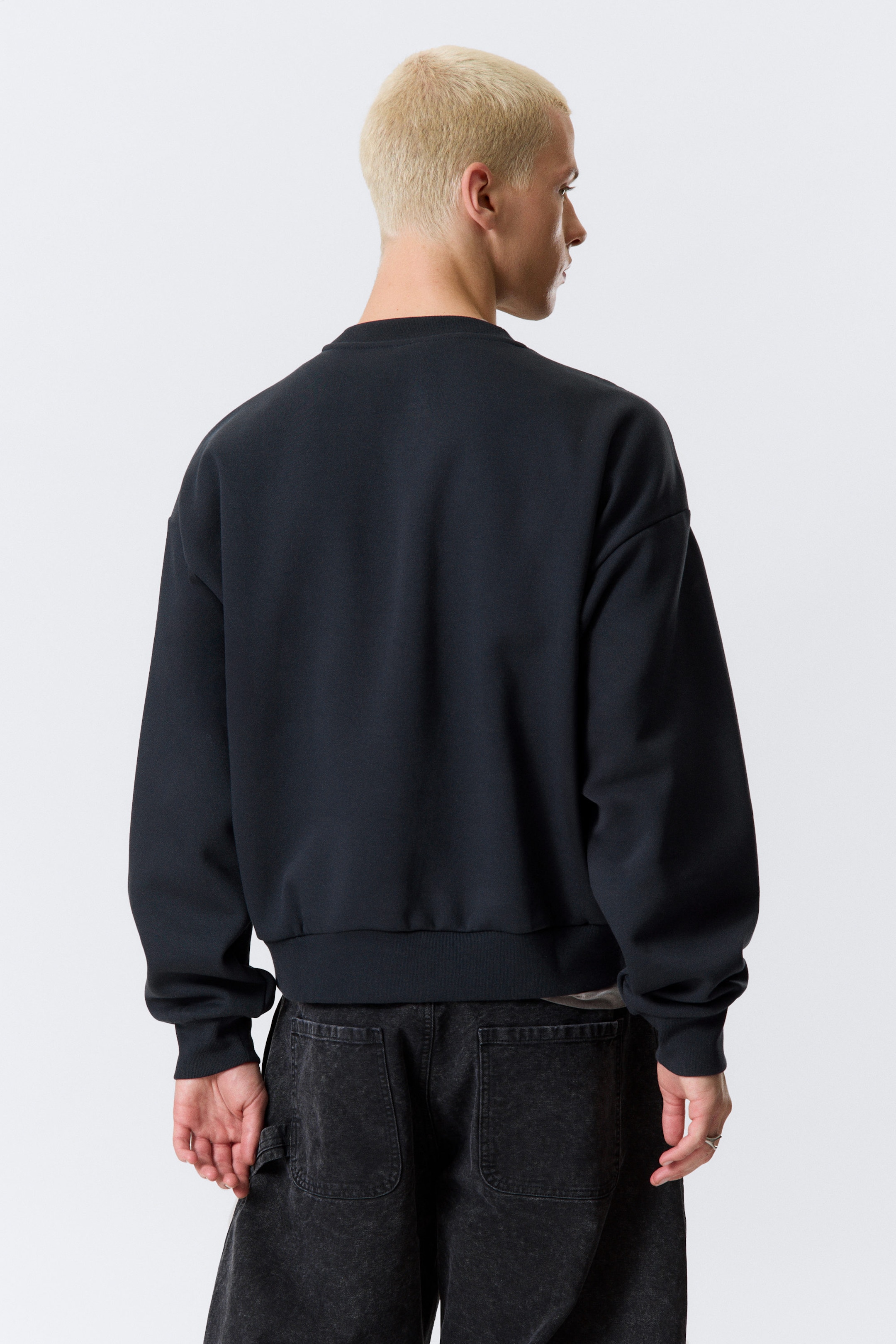 Dunkles Marineblau - Sweatshirt mit lockerer Passform - 2