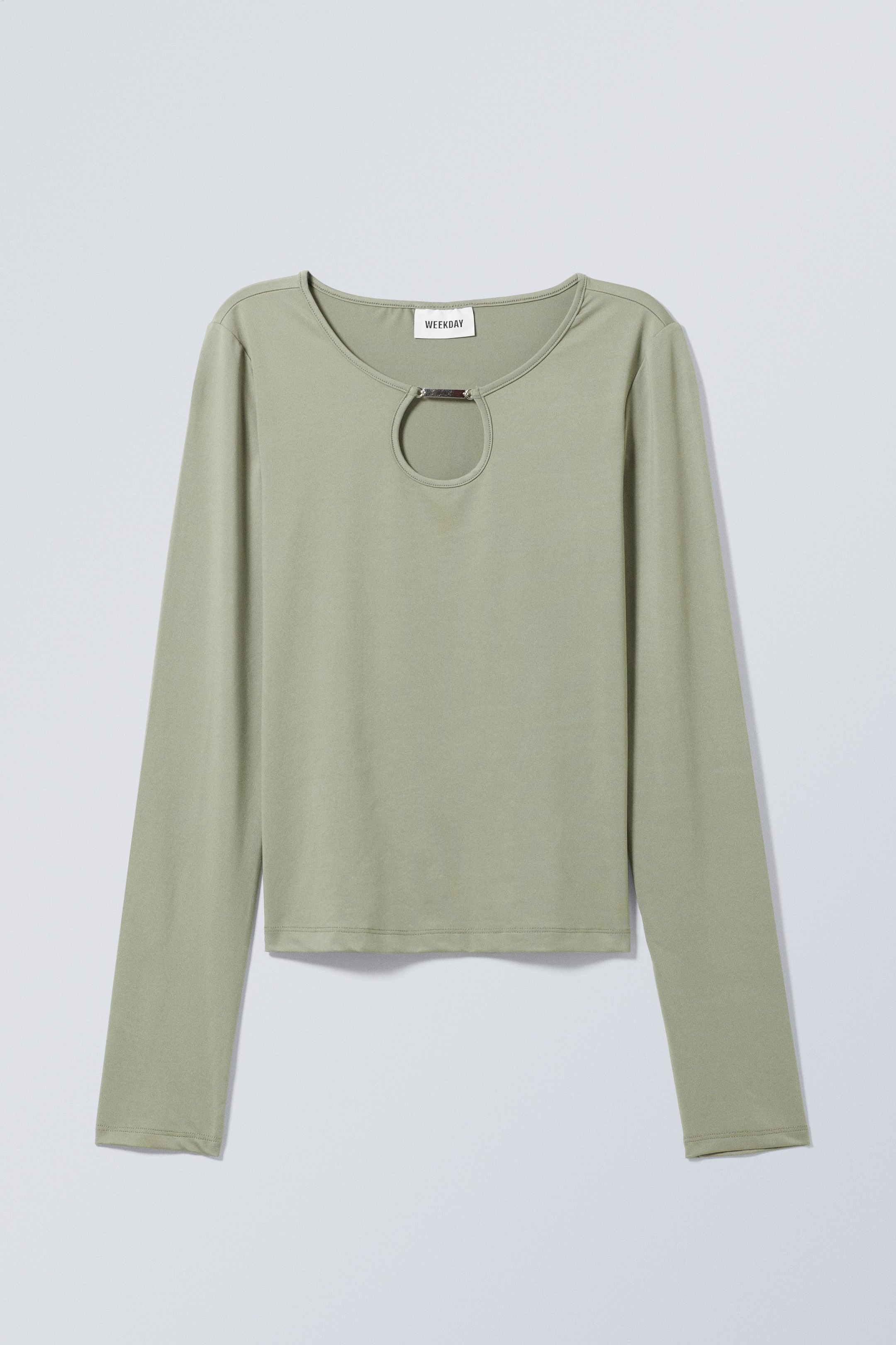 Green - Enya Cut Out Metal Long Sleeve - 0