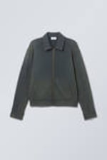 Washed Dark Blue - Washed Zip Jacket - 0