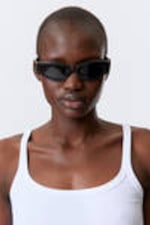 Black - Slide Curved Frame Unisex Sunglasses - 0