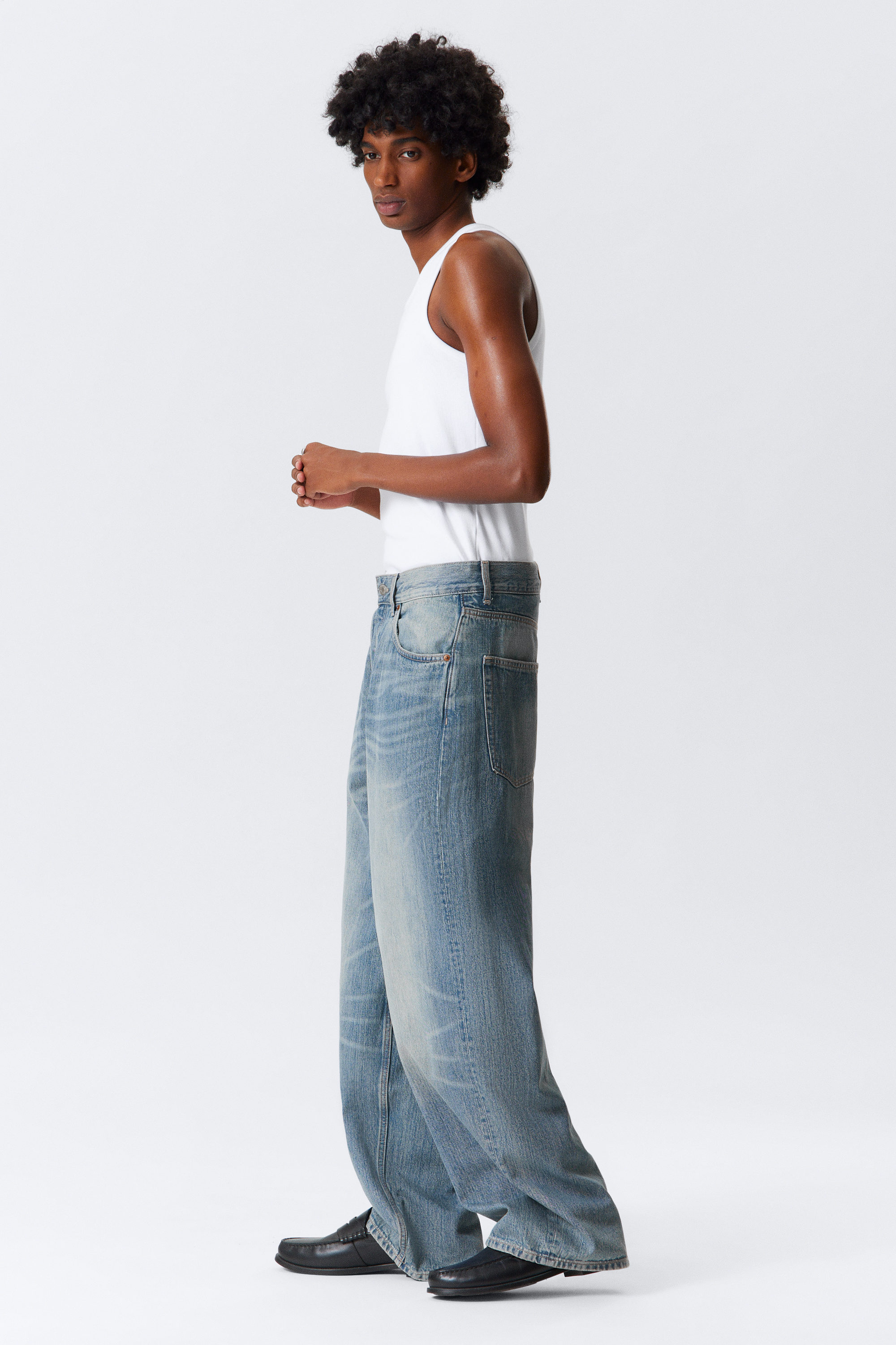 astro loose extra baggy leg jeans - Blue Stream | Weekday WW