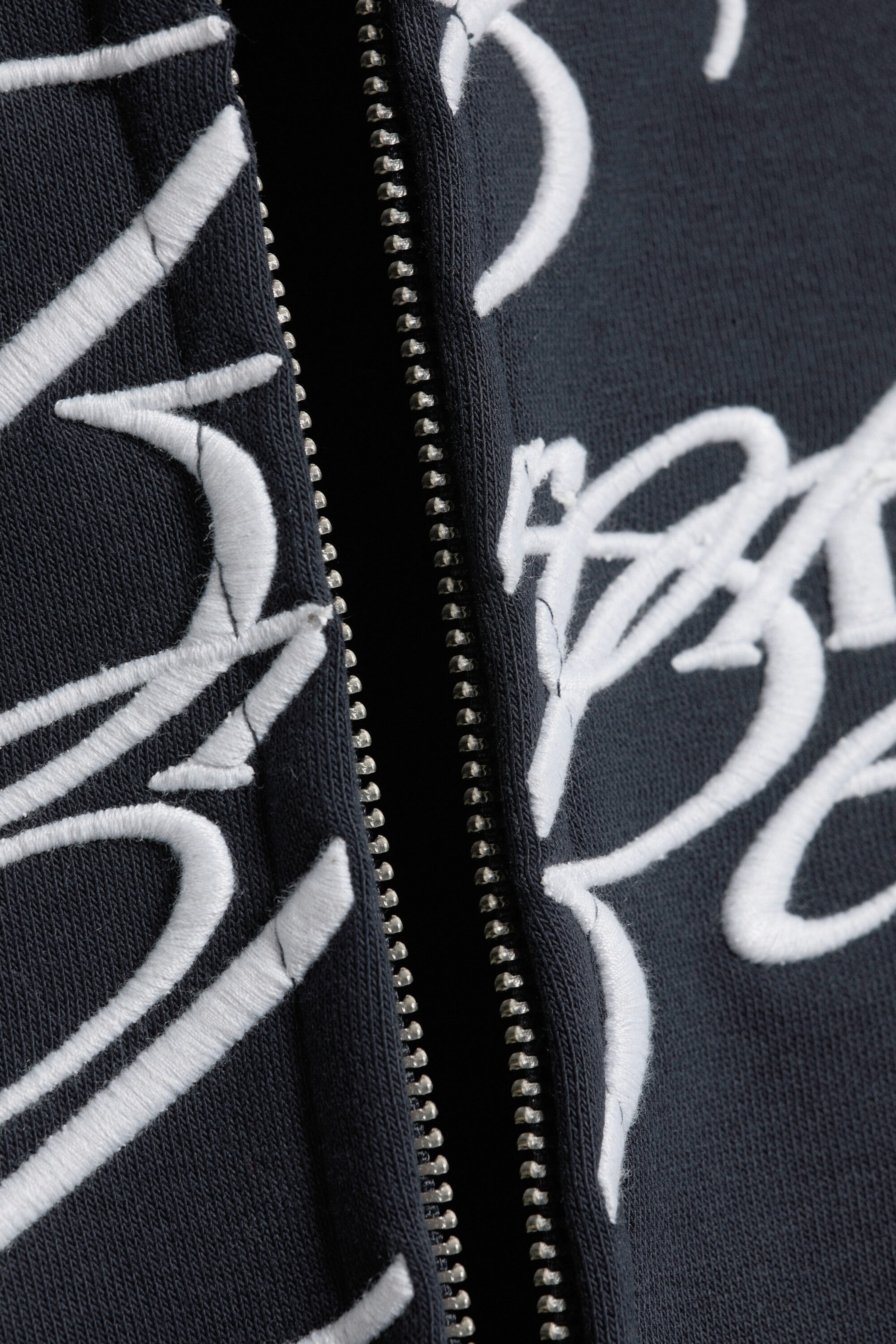 Mörkblå - Broken Beats - Ledig grafisk zip-hoodie - 5