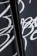 Mörkblå - Broken Beats - Ledig grafisk zip-hoodie - 5