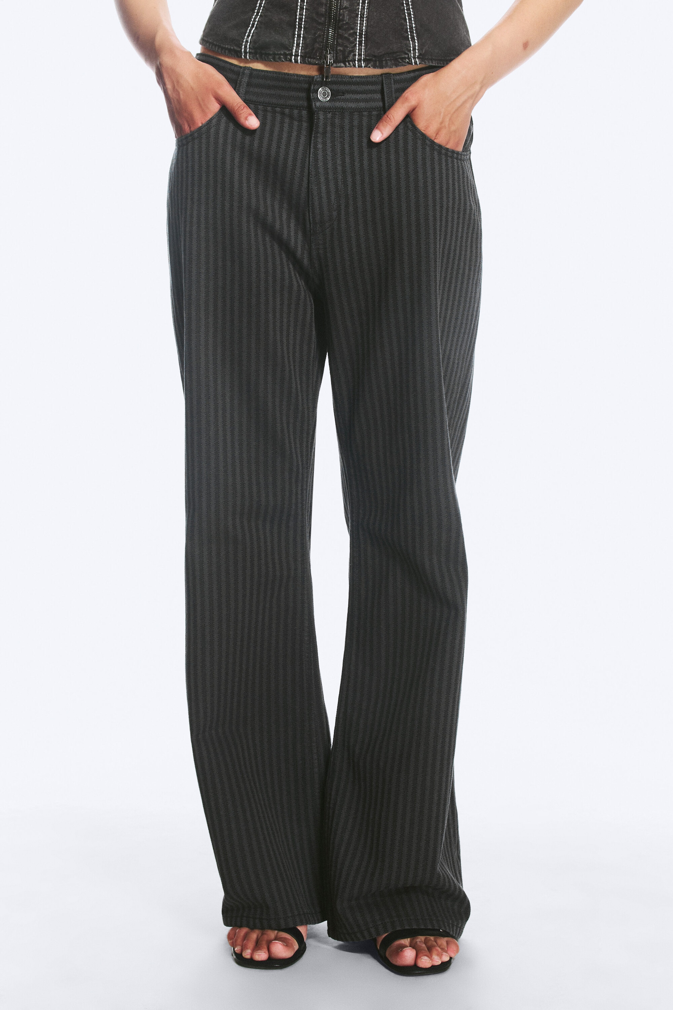 Dunkelgrau - Low Rise Structured Trousers - 2