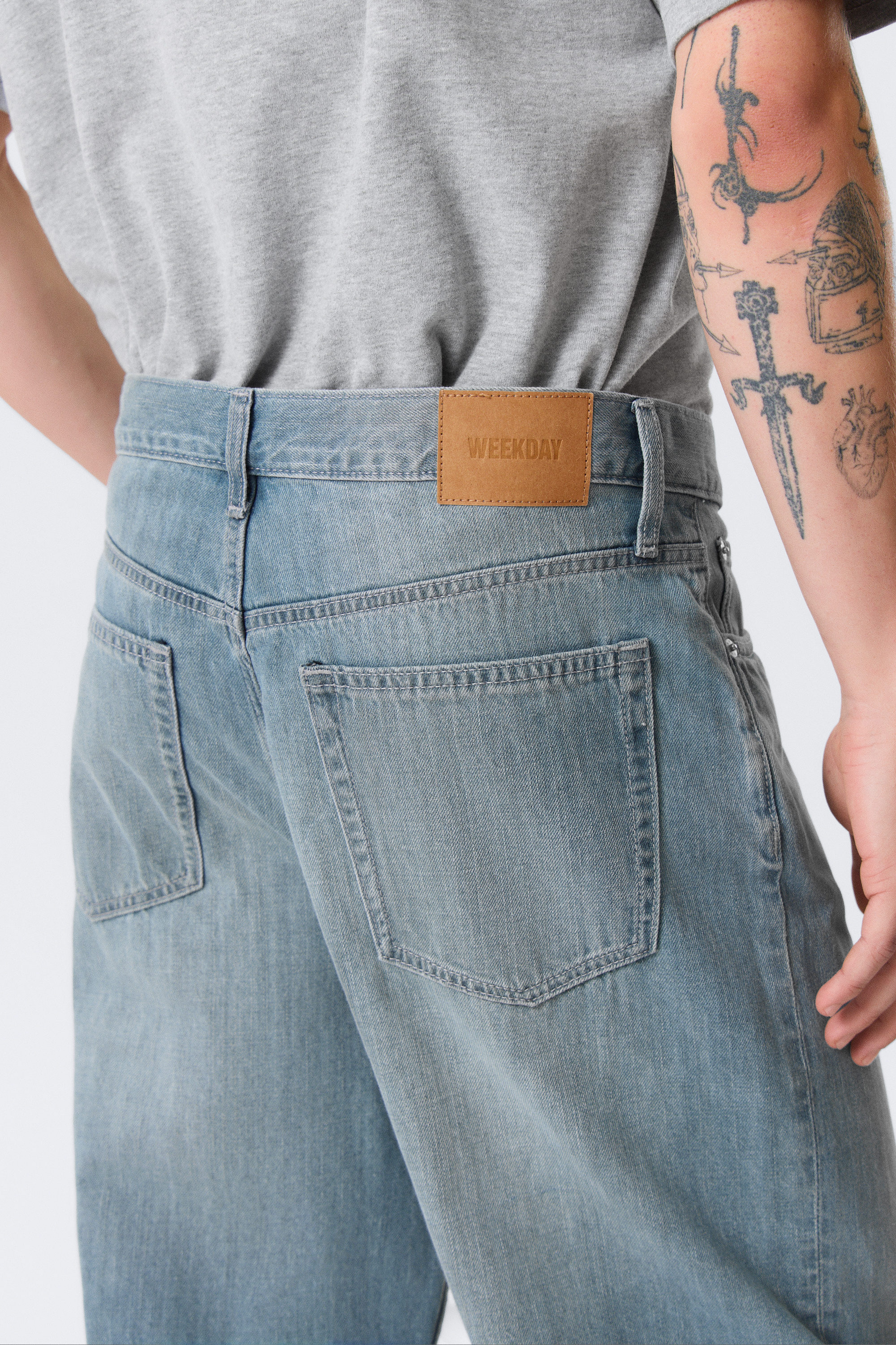 Gloria Blue - Bleu moyen - Jean droit ample taille mi-haute Galaxy - 7