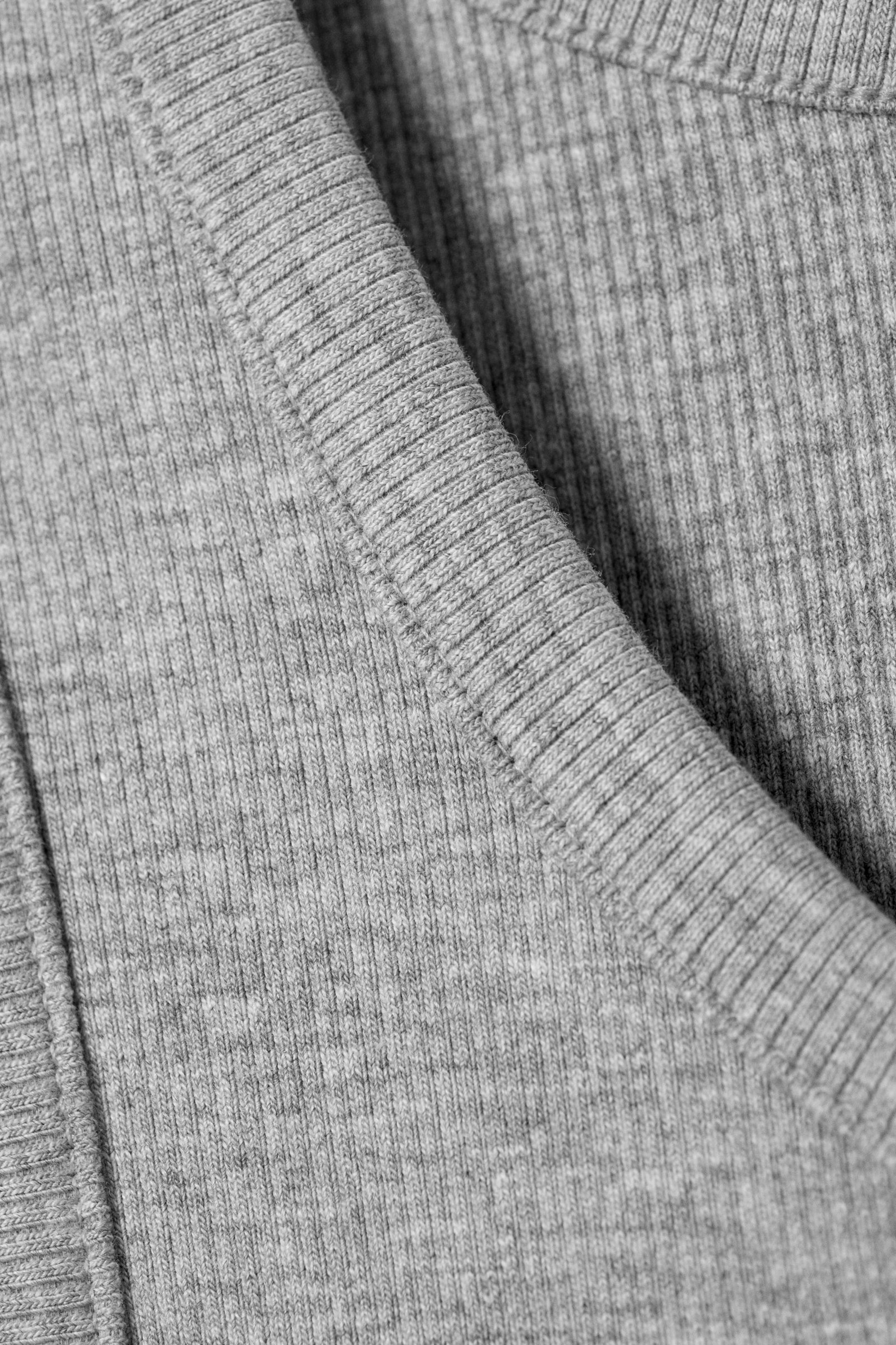 Lichtgrijs gemêleerd - Geribde regular fit tanktop - 4