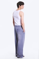 Verwaschenes Blau - Sweatpants mit mittelhohem Bund und geradem Bein - 3