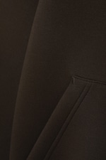 Dark Brown - Oversized Scuba Zip-Hoodie - 2