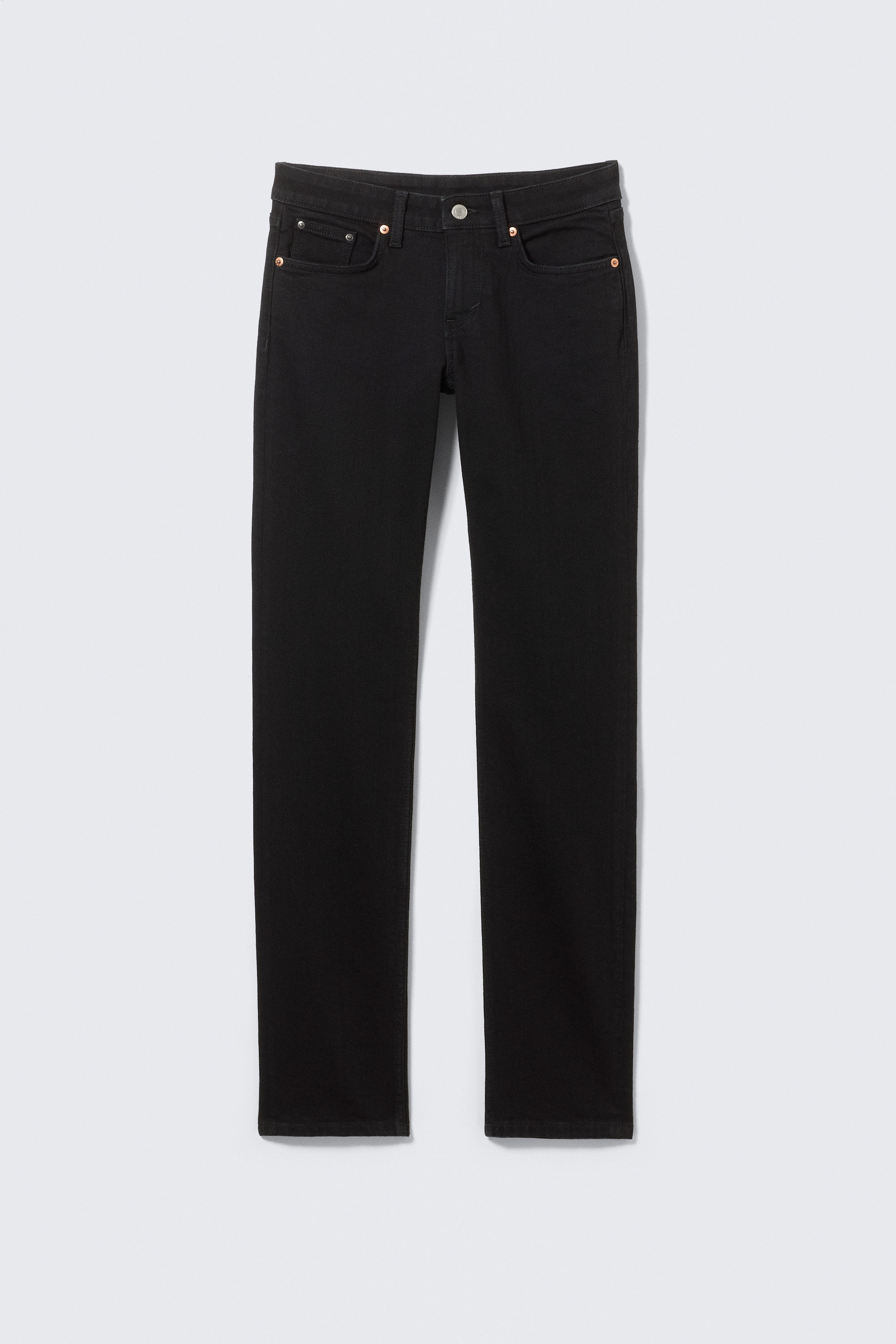 neptune low rise slim straight leg jeans - Black Rinse - Black